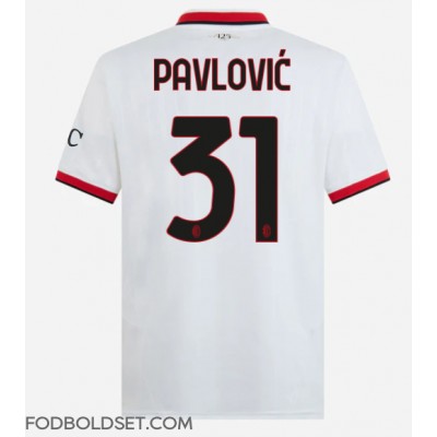 AC Milan Strahinja Pavlovic #31 Udebanetrøje 2024-25 Kortærmet AC Milan Strahinja Pavlovic #31 Udebanetrøje 2024-25 Kortærmet